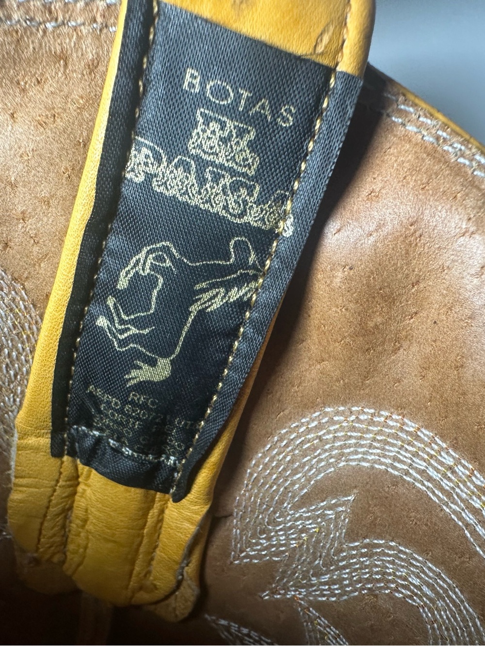 Botas El Paisa Exotic Ostrich Leg Cowboy Boots Women’s 9 Men’s 7.5 Mustard - Picture 9 of 11